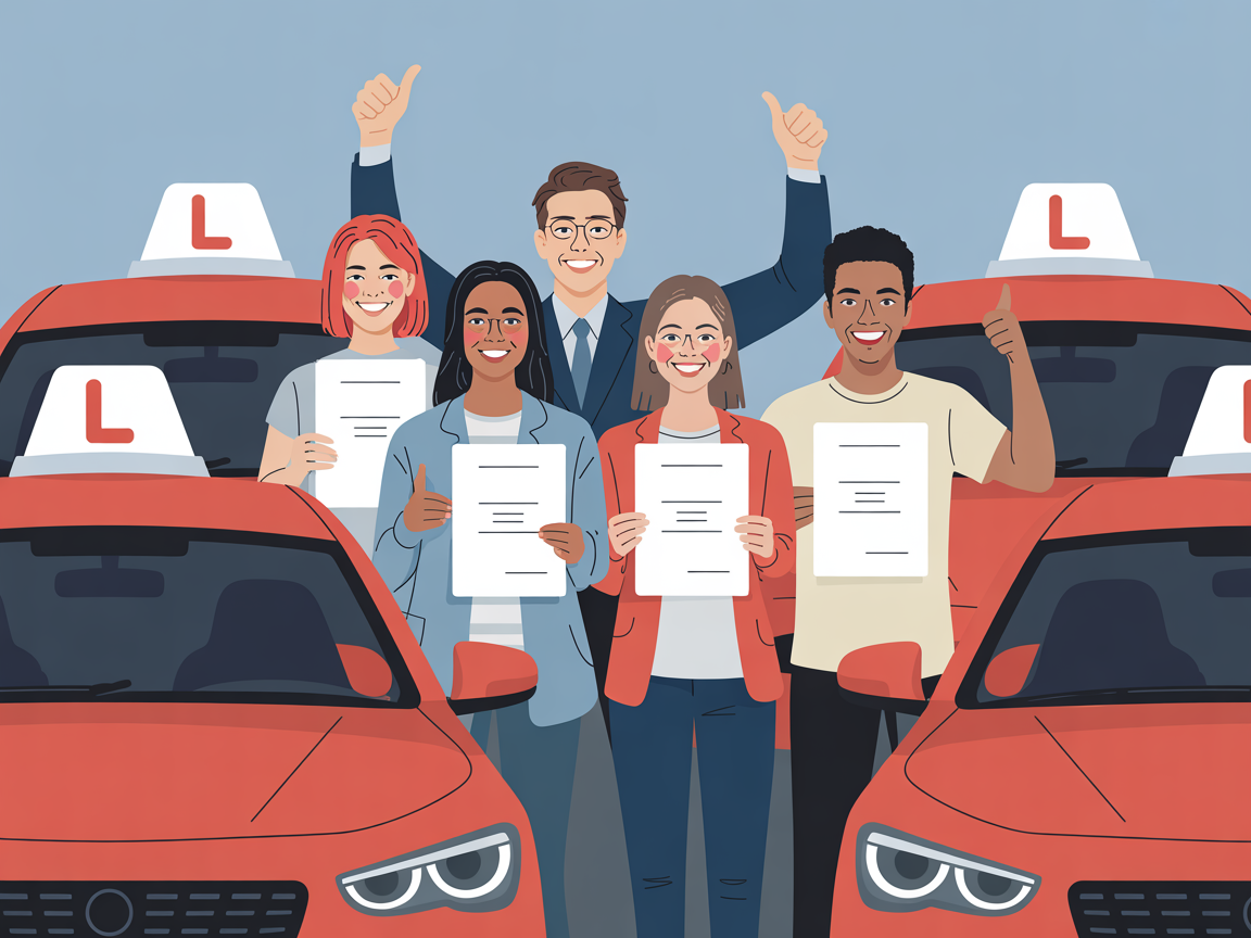 Group of successful driving students from Road2Pass Driving School